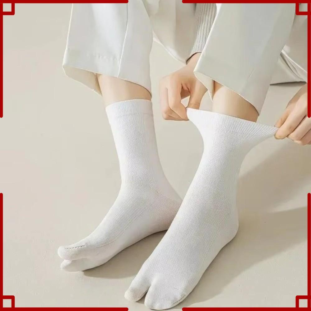 Meias Tabi Toe , Meia De Dedo Dividido Absorvente De Suor De Cor Sólida , Finas De Algodão Resistente A Odores