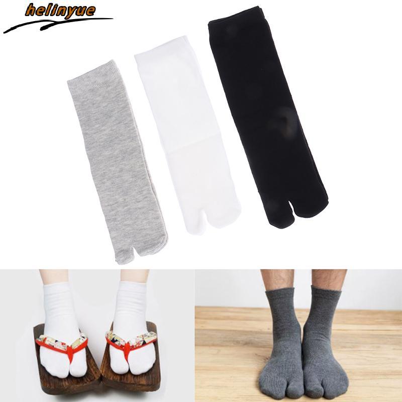 1/3 Pares Estilo Japonês Tabi Toe Sos Algodão Masculino Feminino Respirável Quimono Separado Dois Dedos