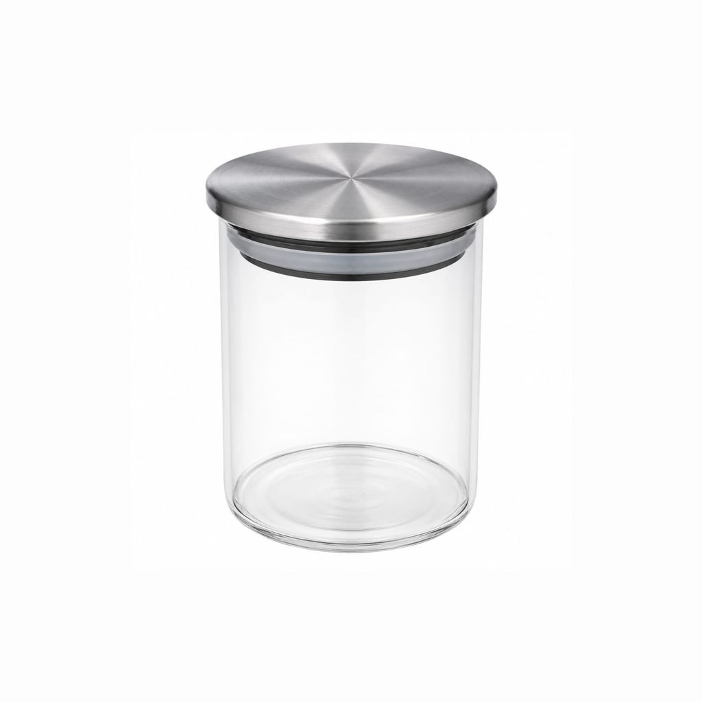 Porta Temperos Redondo de Vidro 240ml Tampa Inox Cozinha Organizada