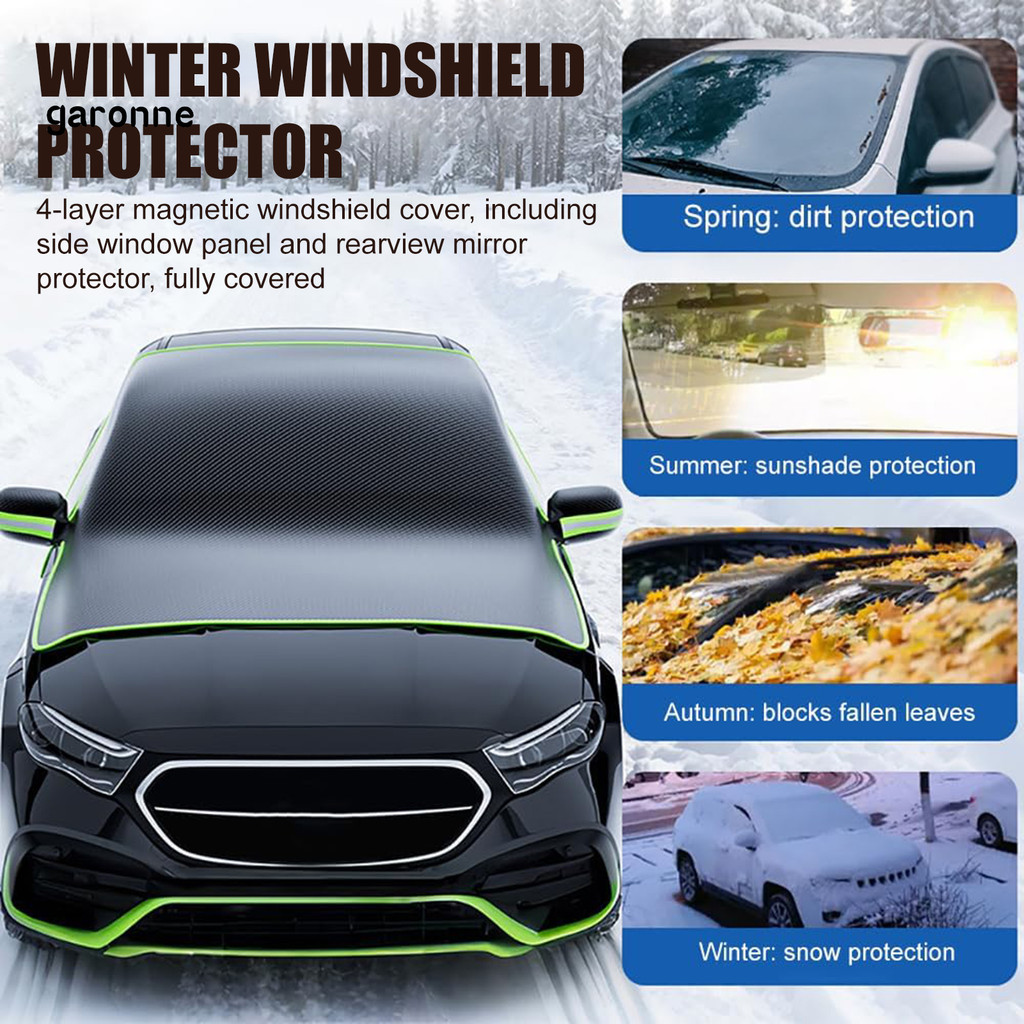 GA-Capa De Pára-Brisa De Carro Proteção Para Todos Os Climas Escudo De Neve E Gelo De 4 Camadas Com Janela Lateral Prote