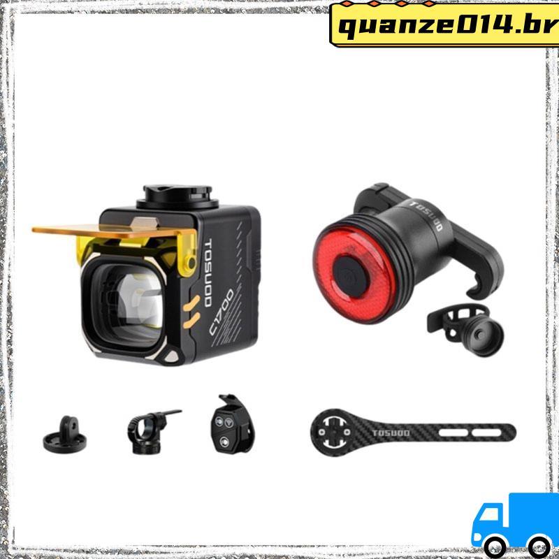 C1700 Luz Da Bicicleta Com Q3 Lanterna Traseira De Fibra Carbono Integrado Guiador Suporte Controle Remoto Sem Fio Para