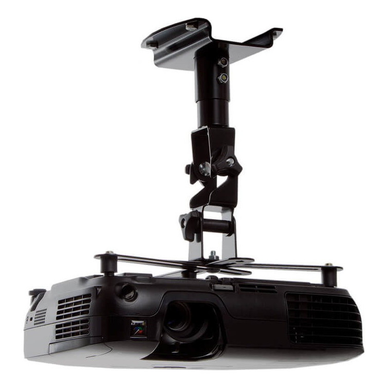 Suporte De Projetor Para Teto Parede Preto 360 Graus Inclinável Resistente Sbrp756 Brasforma