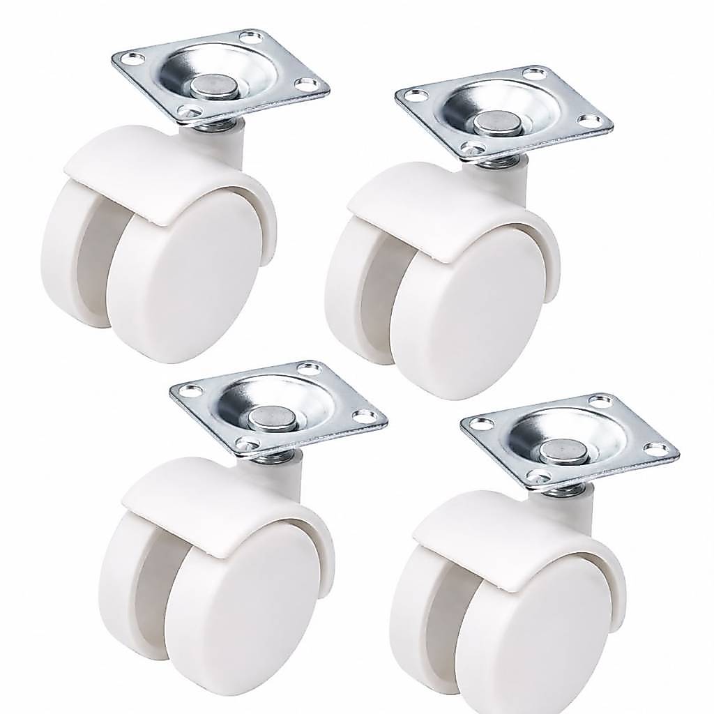 Kit 4 Rodízios P Baú Gaveteiro Armário Rack Giro 360 Reforçado