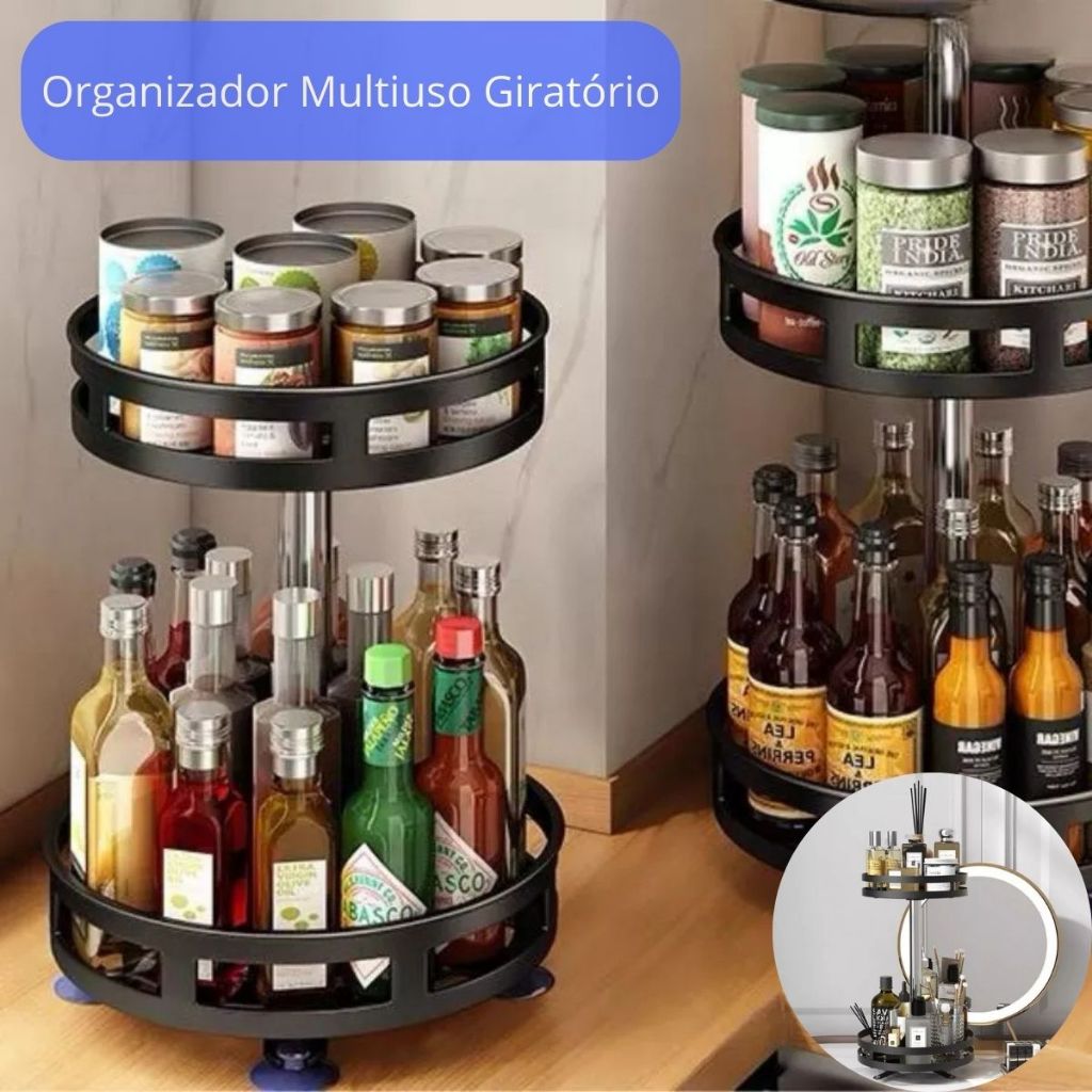 Organizador Multiuso Prateleira Organizadora Rotativa Giratório - 360 graus