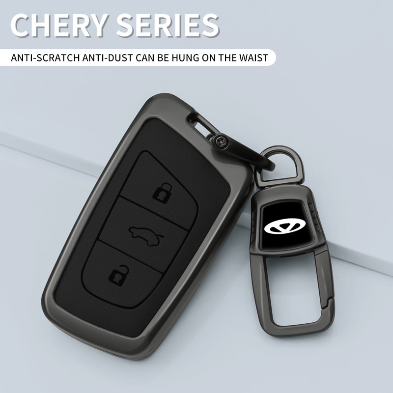 Capa De Chave De Couro De Liga De Zinco Para Chery 3 Botões Blade Smart Key Tiggo7 Pro Tiggo8 Omoda5 SSE