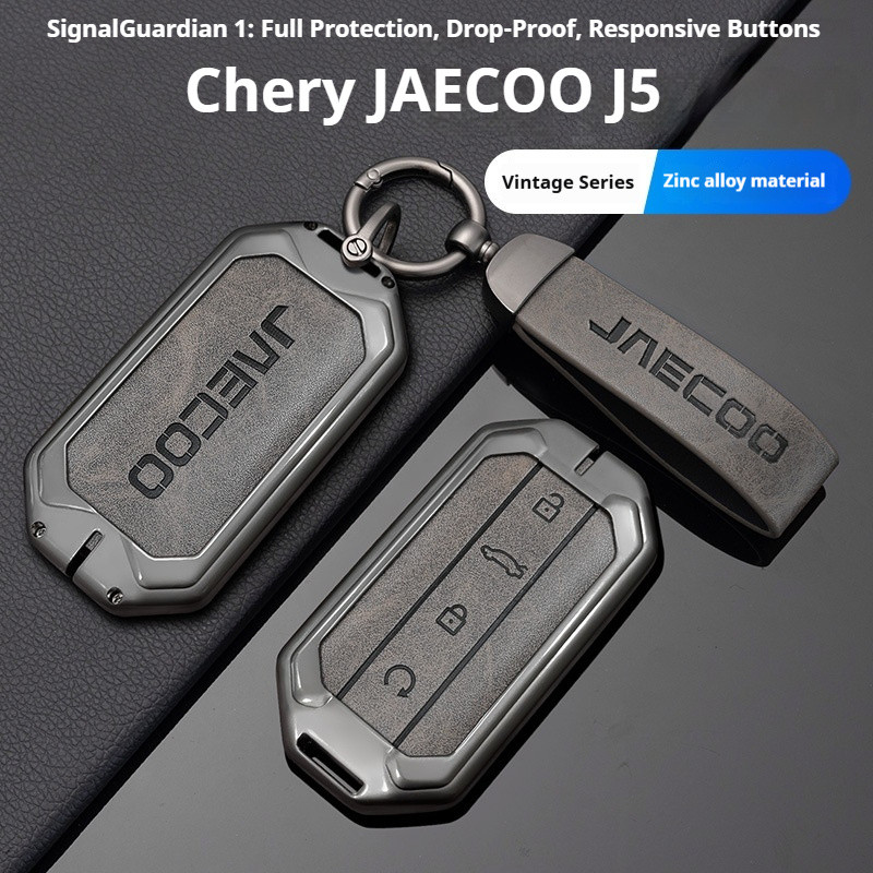 Liga De Zinco Couro Caso Chave Do Carro Cove Para Chery Jaecoo 5 J5 EV Titular Chaveiro Acessórios