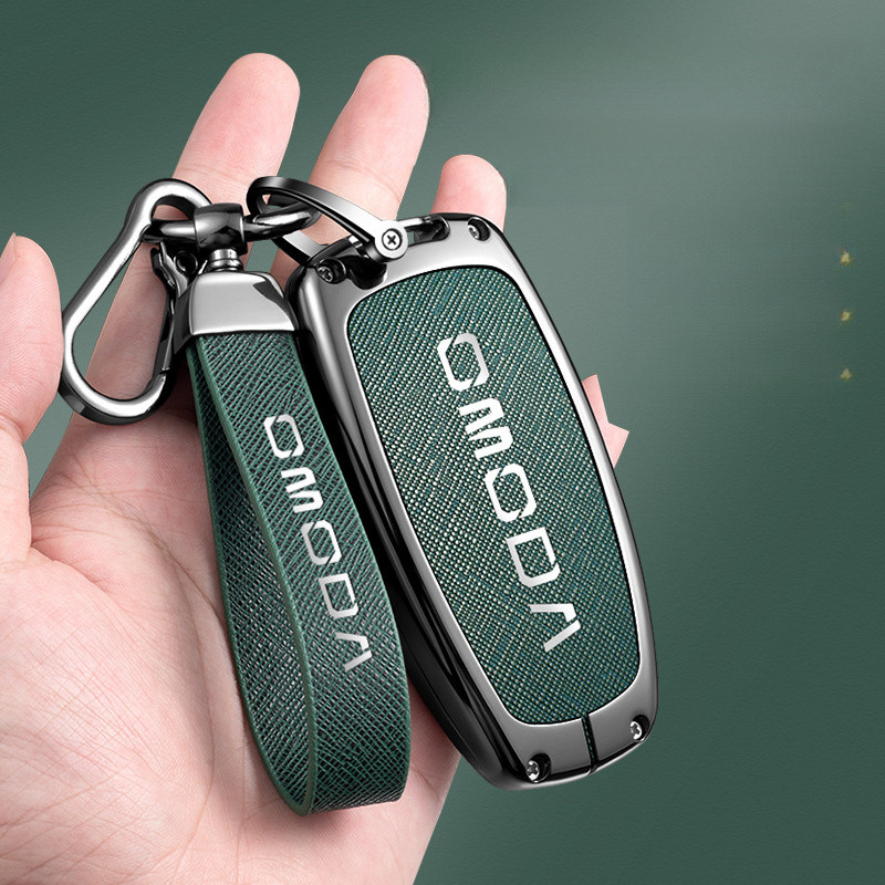Para Chery Omoda C5 E5 C9 5 9 EV PHEV 2024 2025 Liga De Zinco Couro Caso Chave Do Carro Capa Protetor Chaveiro Acessório