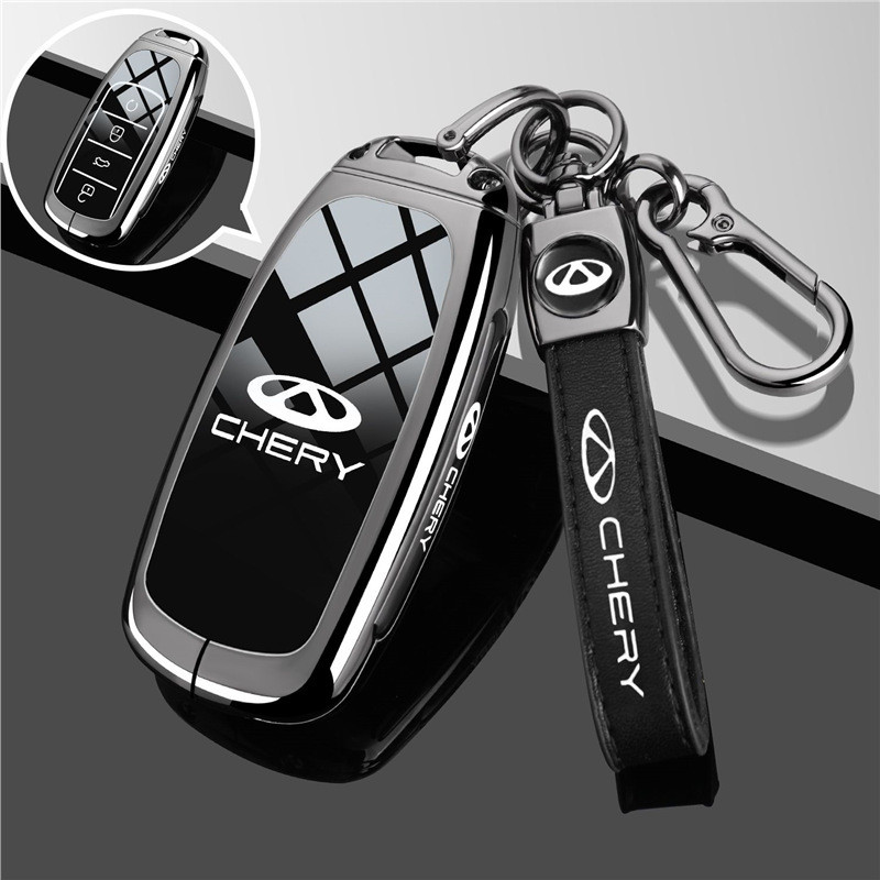 Capa De Chave De Liga De Zinco Para Chery Tiggo 7 phev/Omoda 5 E5 C9/J7 8 9/arrizo 5 Plus Cola Preta À Prova De Arranhõe