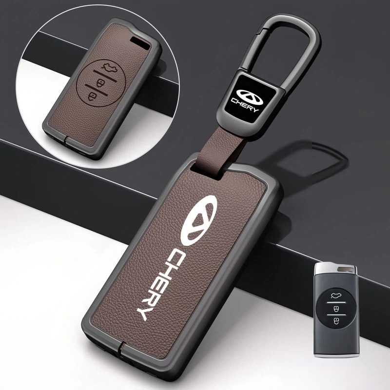 Capa Protetora De Chave De Carro Em Liga De Zinco E Couro Para Chery Tiggo 7 Pro Arrizo 5 EQ7 5x 3x Gx 8