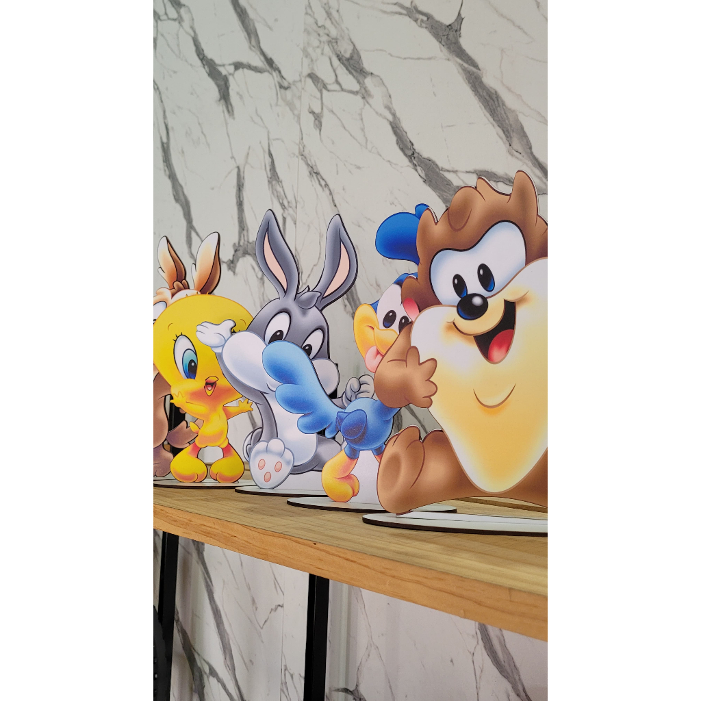 Kit Display de Mesa 10  Pç Festa - Aniversarios-Totem mesa Festa 18cm de Altura-Baby Looney Tunes