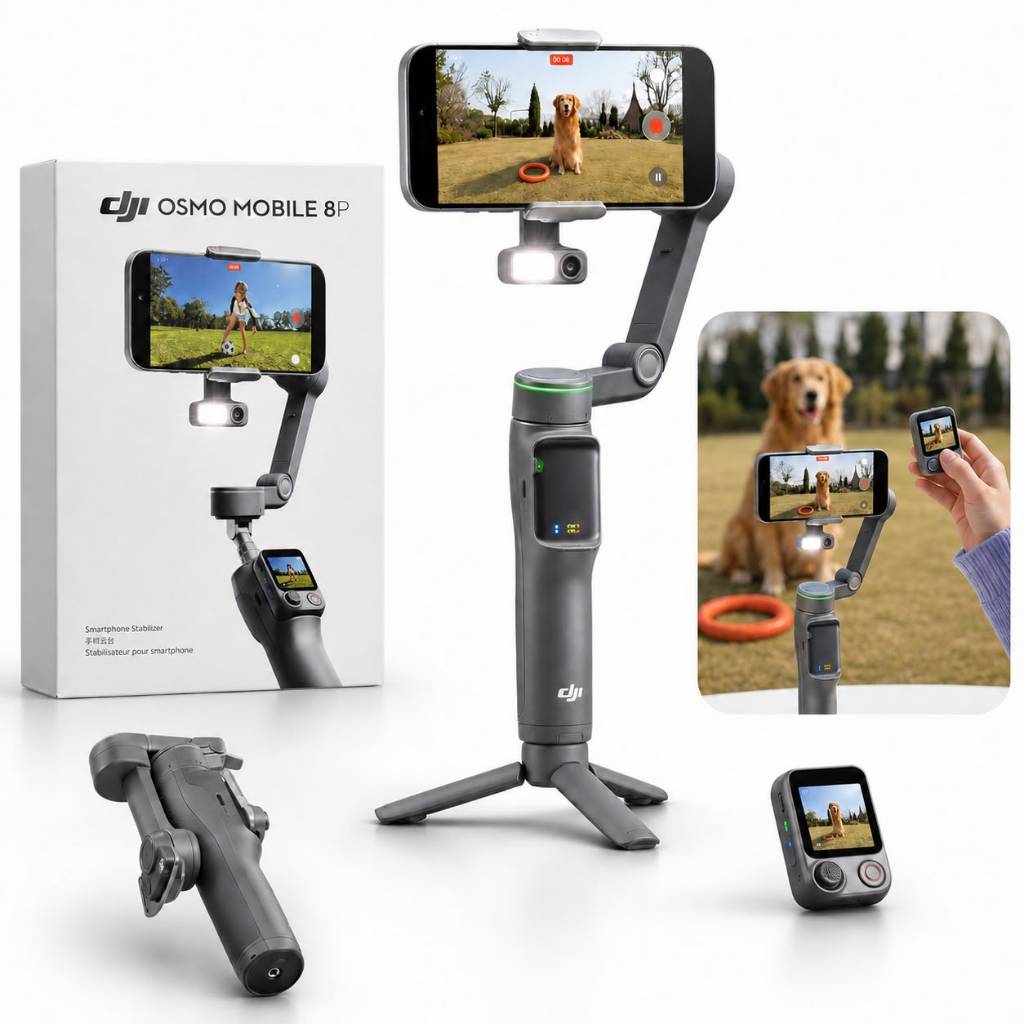 Estabilizador DJI Osmo Mobile 8P AI Advanced Tracking Combo BR - DJI148