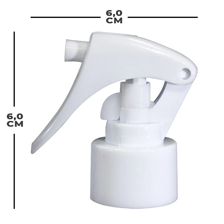 Kit com 5 Mini Válvula Borrifador c/ Trava Gatilho Spray Pulverizador Rosca 28 milímetros Branco