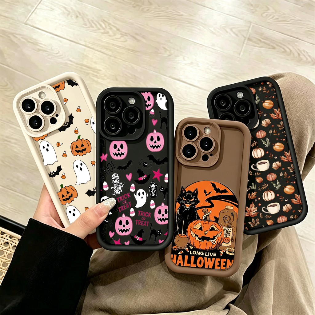 Bonito Halloween Abóbora Fantasma Caso Para Samsung Galaxy S26 S25 Ultra S25 FE S24 S23 Plus S24FE S26 + S26FE Embalagem