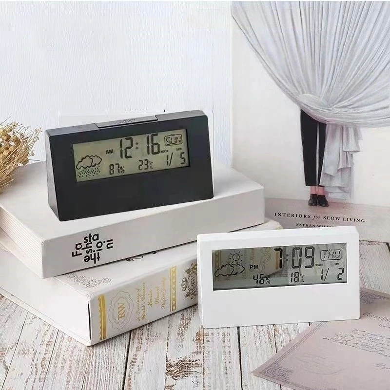 Relogio Despertador Digital Led Mesa Design Moderno Funcao Snooze Alarme Sonoro Portatil