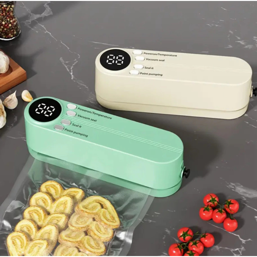 Selador A Vácuo Portátil Carregamento USB Visor Digital Selagem Rápida Para Alimentos
