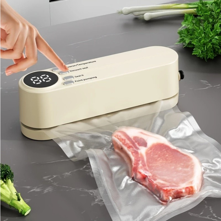 Selador A Vácuo Portátil Carregamento USB Visor Digital Selagem Rápida Para Alimentos
