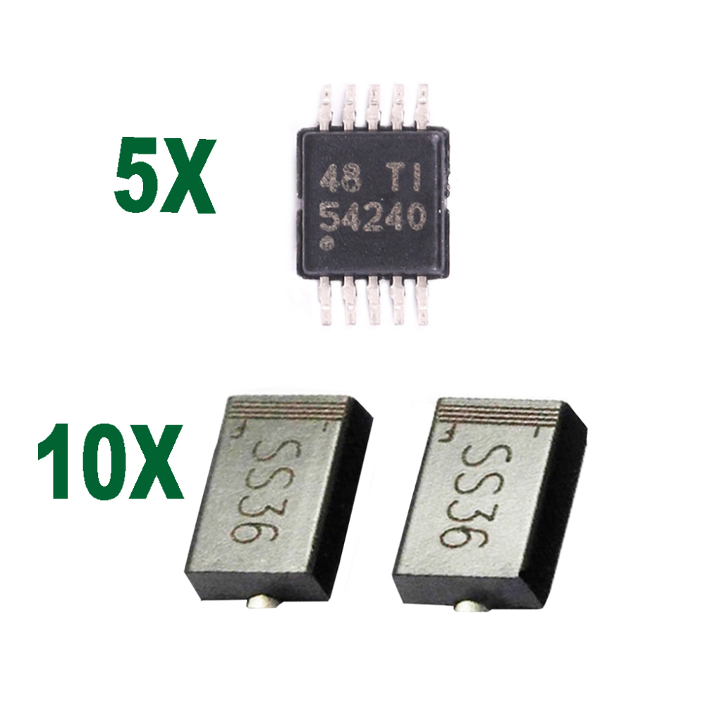 5x Tps54240 Smd Ci + 10x Diodo Ss36 60v Sk36 Original