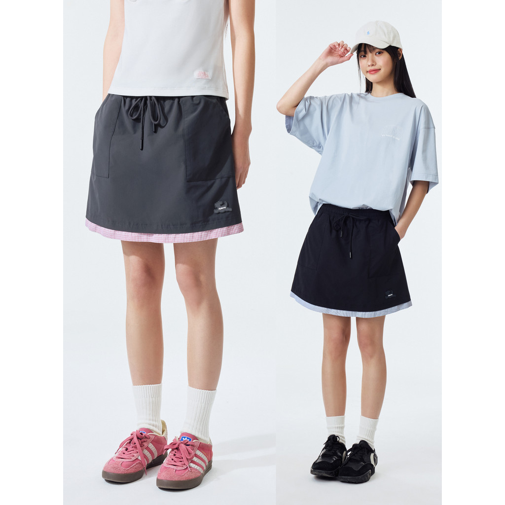 P PSO Marca Roupas Femininas [Fake Two Pieces] Bonito Filhote de Cachorro Corta-vento Saia Curta Verão All-Match Tooling