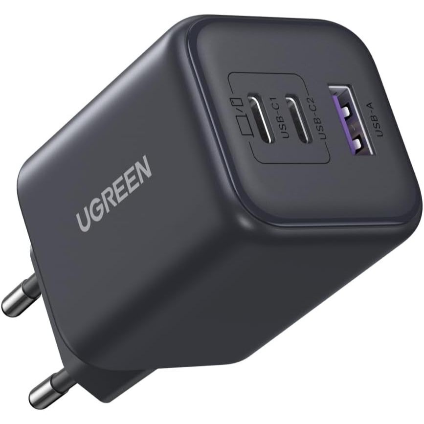 Ugreen Carregador rápido 45W GaN compatível 30W 25W 20W Super Fast Charging 2.0 Galaxy S25 S24 S23 S22 S21 A56, A16, A06