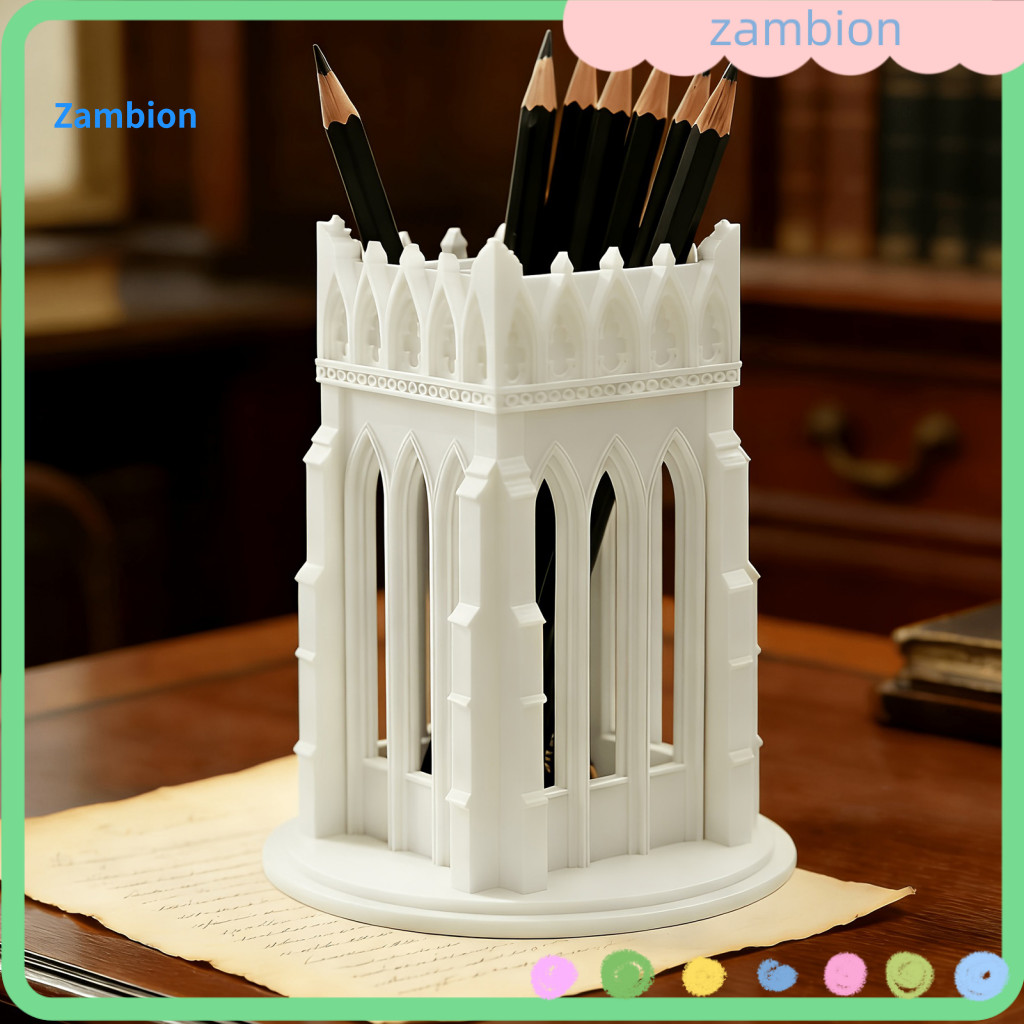 Pen Holder Manicure Stand Cathedral Style Makeup Brush 3d Printed Desk Organizer Vanity Storage Cup for Brushes Pencils