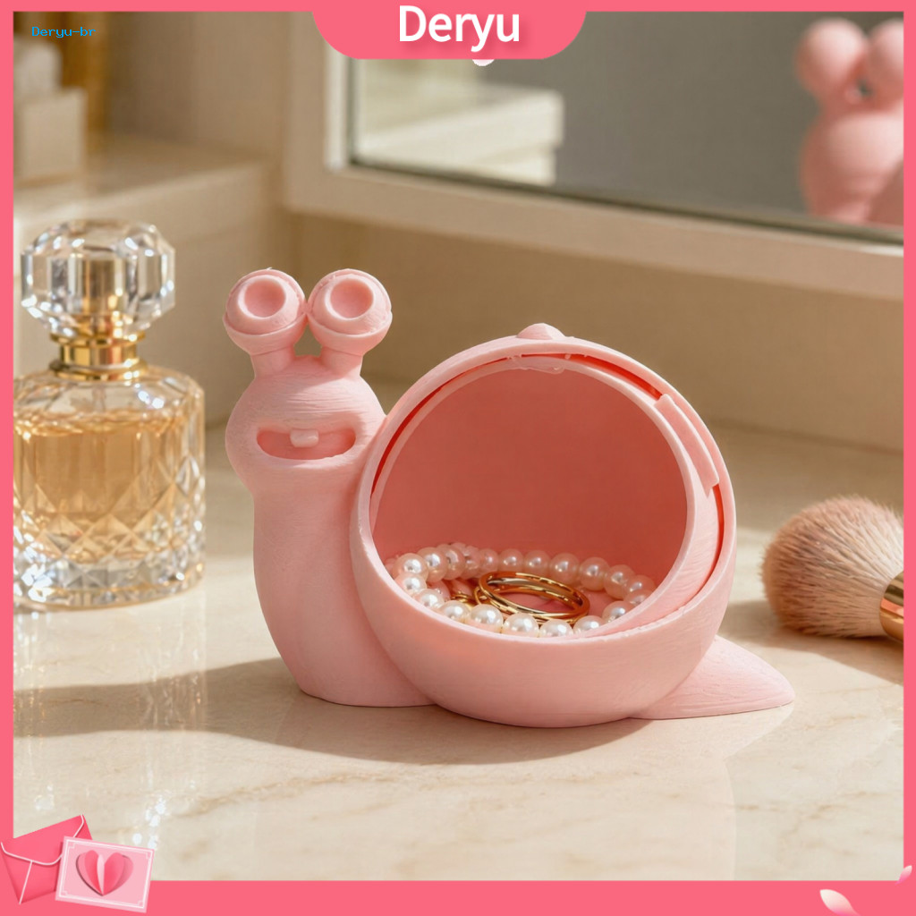 Cute Desktop Organizer Snail Storage Box 3d Printed Novelty Trinket Holder with Lid Fun Desk for Jewelry Hair Ties Small