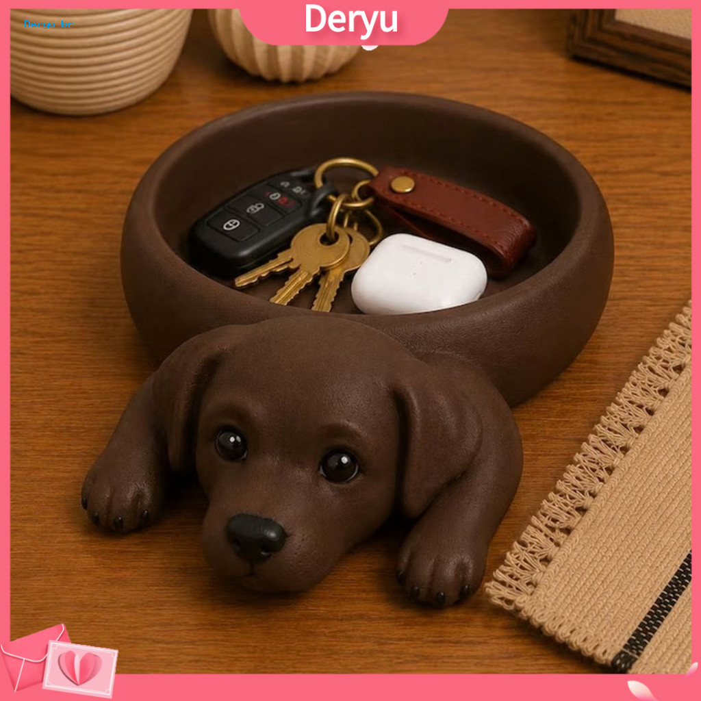 Small Decorative Box for Bedroom Storage 3d Printed Labrador Dog Tray – Cute Puppy Key Holder Catchall Bowl for Entryw