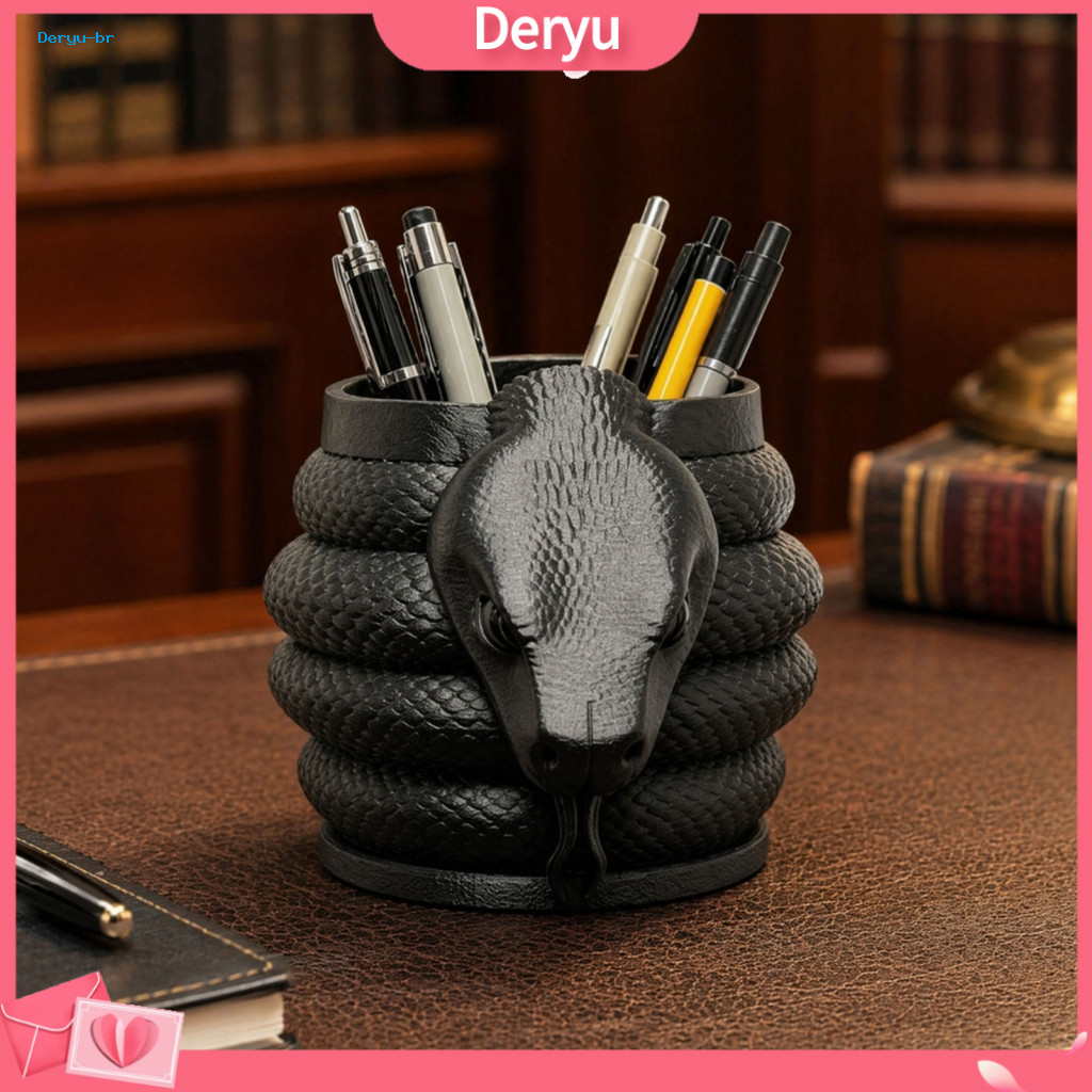 Eco-friendly Pen Holder 3d Printed Snake Dark Style Desktop Organizer for Pencils Colored Gel Pens Utility Knives Unique