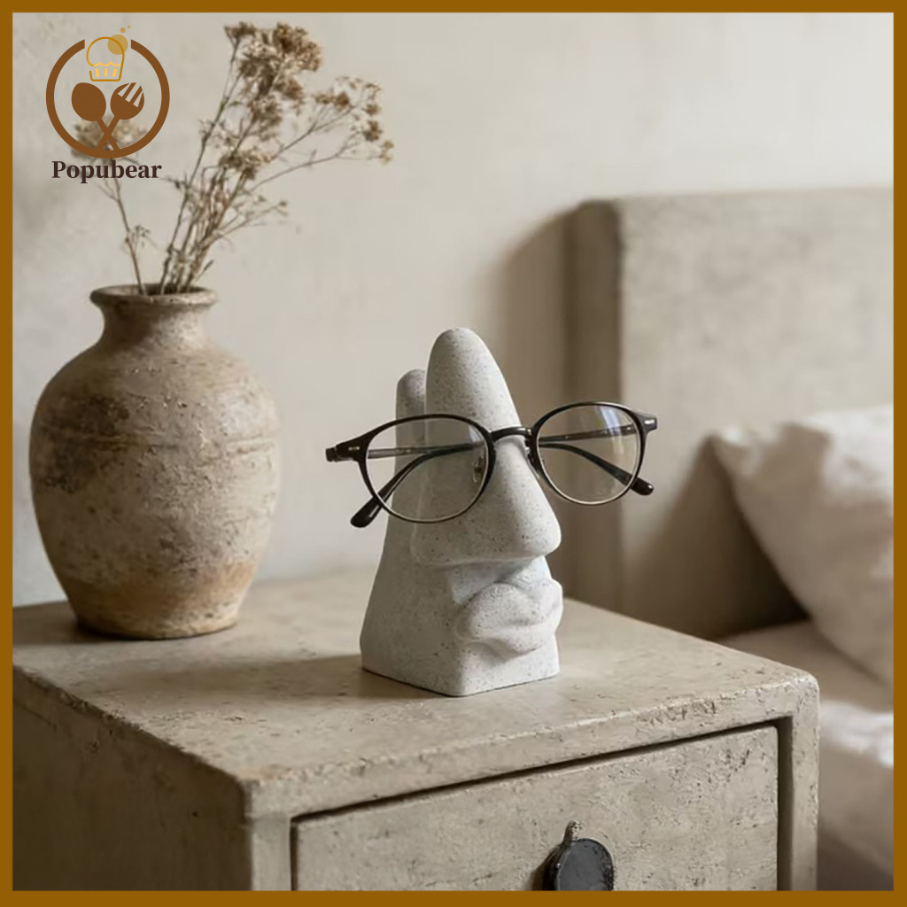 Desk Glasses Organizer 3d Printed Nose Shaped Holder Stand – Abstract Face Sunglasses Display Rack Eyewear for Shelf N