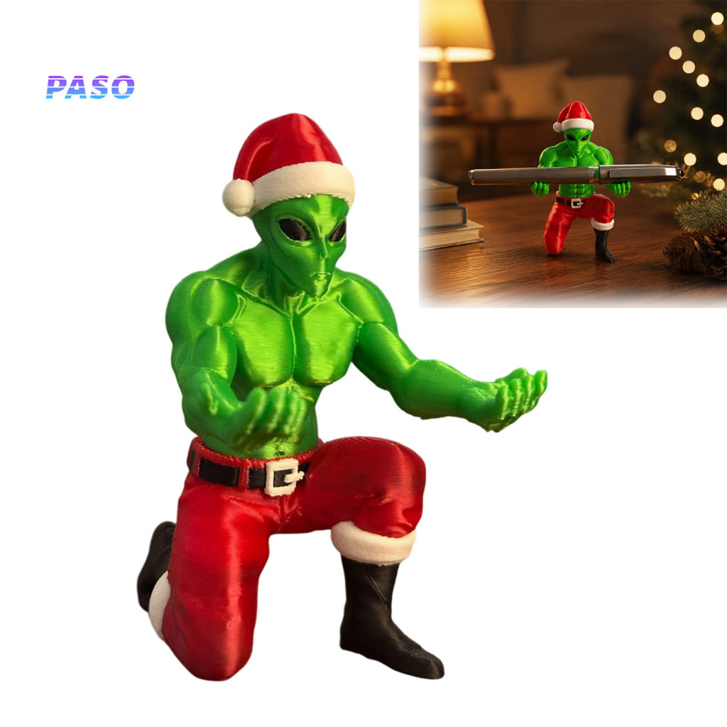 Novelty Pen Stand for Desk Funny Holder 3d Printed Santa Costume Organizer Sci-fi Christmas Decor Unique Gift for Collec