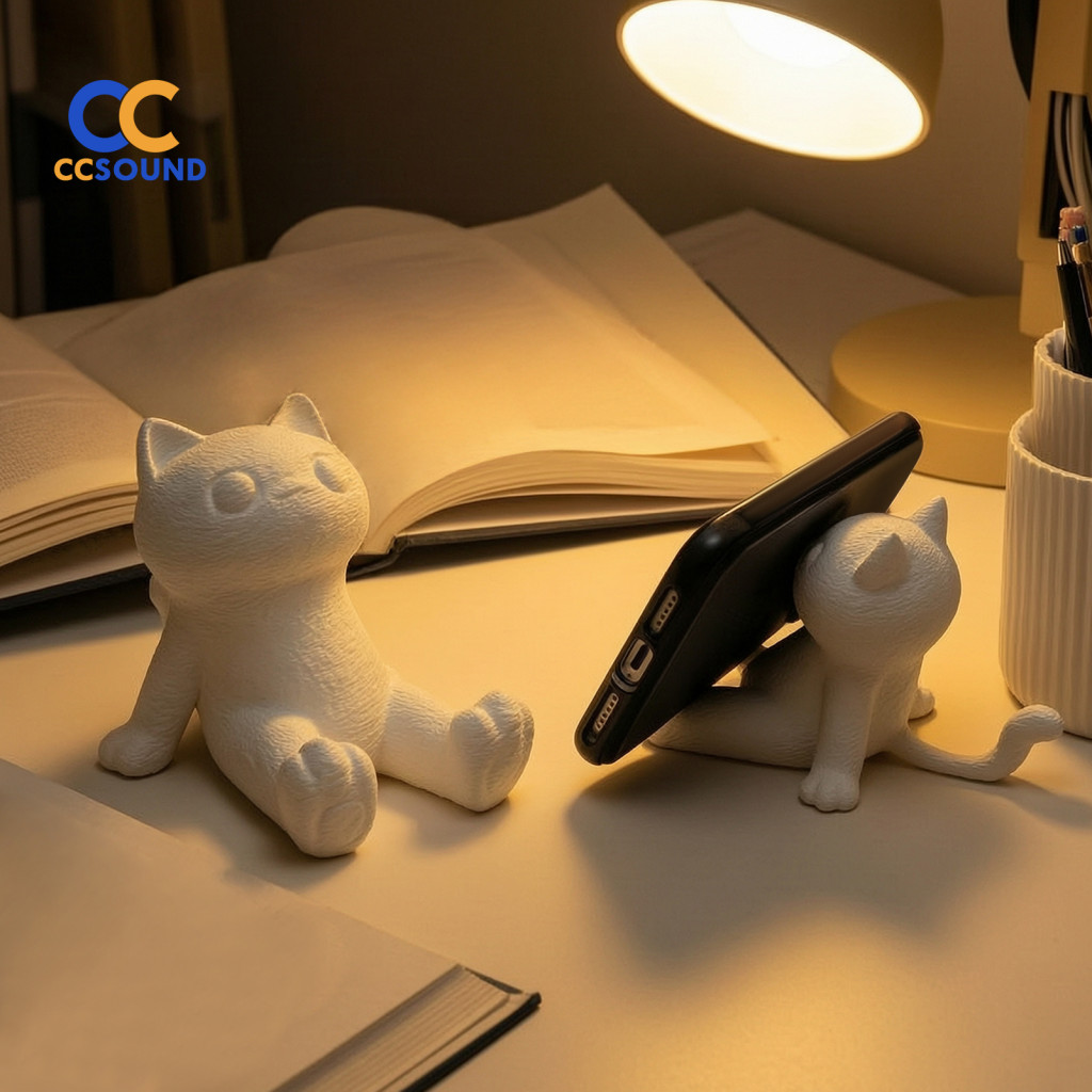 Unique Desk Organizer Cute Cat Phone Stand 3d Printed Lying Holder for Tablet Mount for Home Office Decor Perfect Gift f
