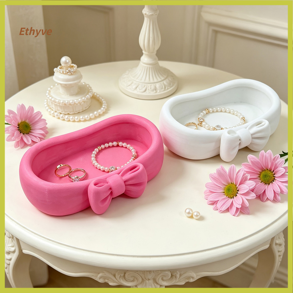 Bow-shaped Tray Storage Organizer 3d Printed Jewelry Key Holder – Elegant Desk for Rings Earrings Decorative Trinket f