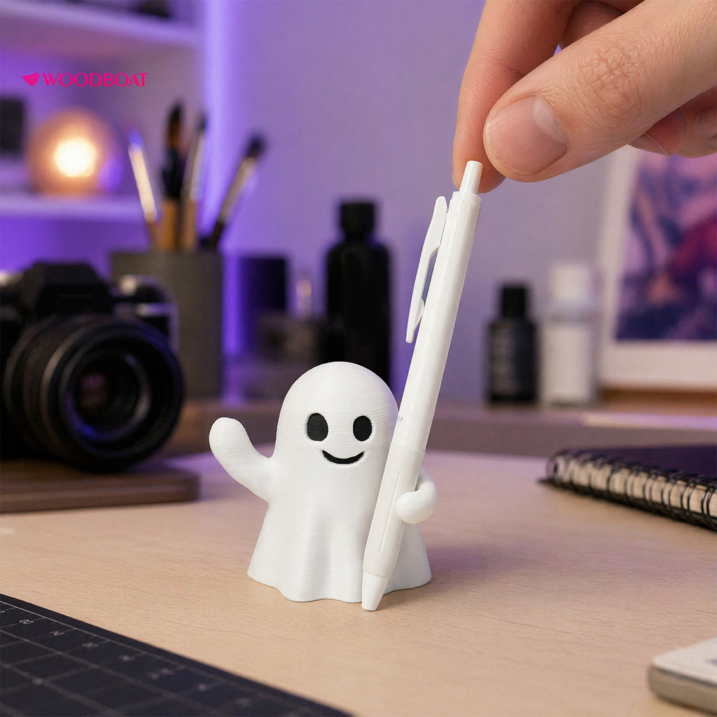 One-piece Molded Pen Holder 3d Printed Ghost Ornament Halloween Desk Organizer Cute Spooky Pencil Stand Funny Office Hom