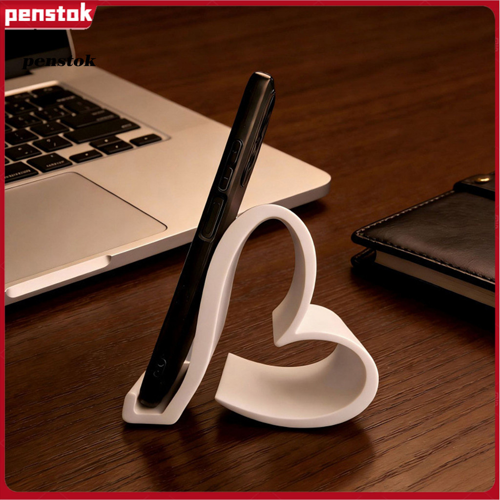 Phone Stand for Desk 3d Printed Mount 2pcs Love Heart Holders – Cute Shape Mobile Stands for Office Home Decoration fo