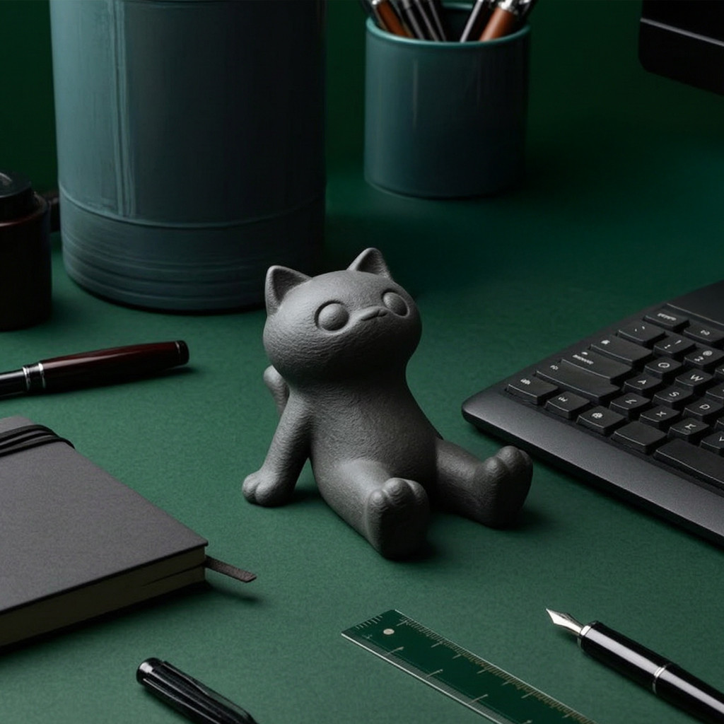 Sturdy Mobile Holder Cute Cat Phone Stand 3d Printed Lying Desk for Tablet Mount for Home Office Decor Perfect Gift for