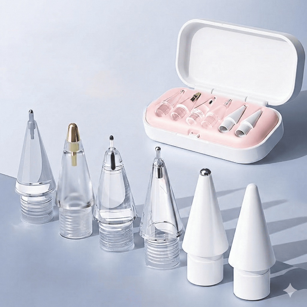 Kit 6 Pontas P/ Apple Pencil 1ª E 2ª Geração iPad Pro Air Mini Ponteira Reposição Caneta Sensação Caneta Esferográfica