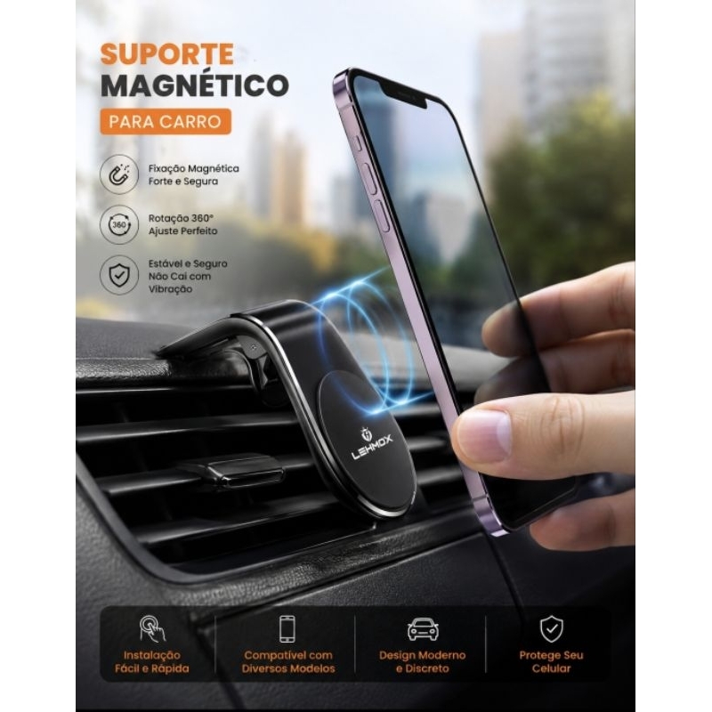 Suporte Celular Carro Magnético Veicular Saída Ar LEY-1685