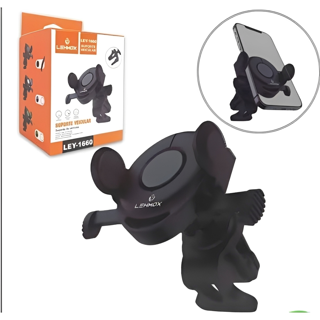 Suporte Veicular para Celular Lehmox LEY-1660 Trava Automática 360°