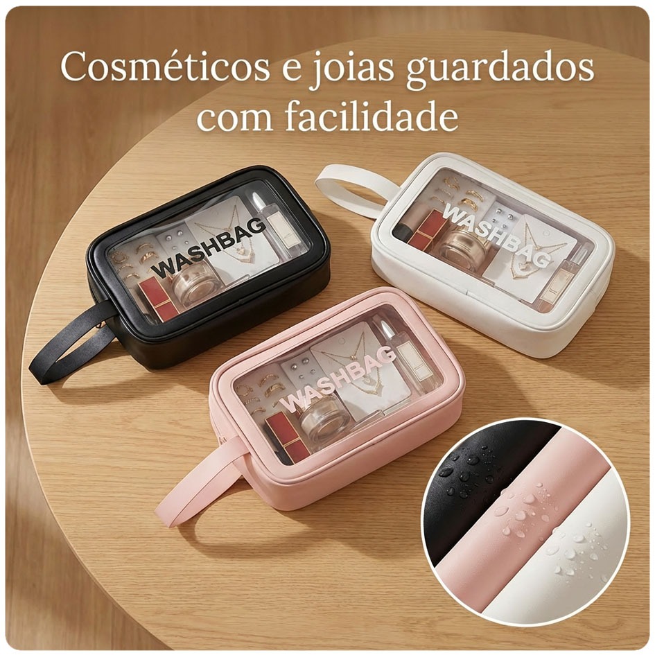 Necessaire feminino transparente viagem feminina maquiagem estojo  imperme¡vel