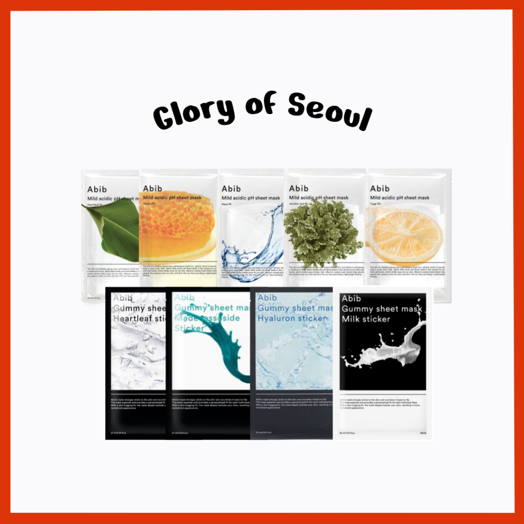 [Abib] Mild Acidic pH Sheet Mask & Gummy Sheet Mask | 11 Types | K-Beauty Korea