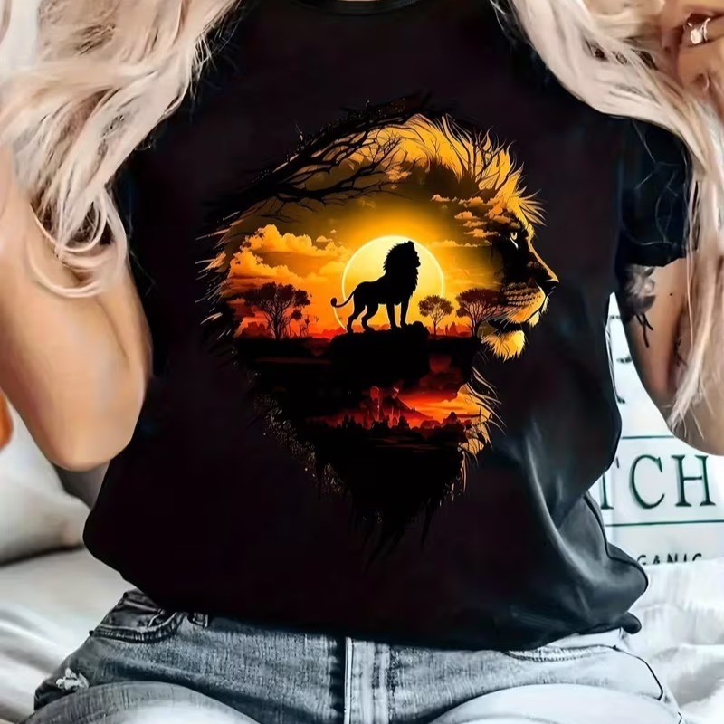 Manga Curta, Tecido Levemente Elástico, Estilo Regular, Top Confortável para Todas as Estações, Roupas Femininas