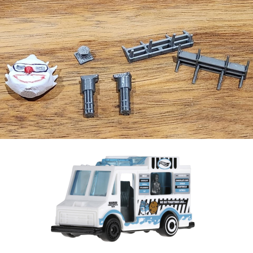 Kit Conversão Twisted Metal Sweet Tooth Van para Hot Wheels Quick bite