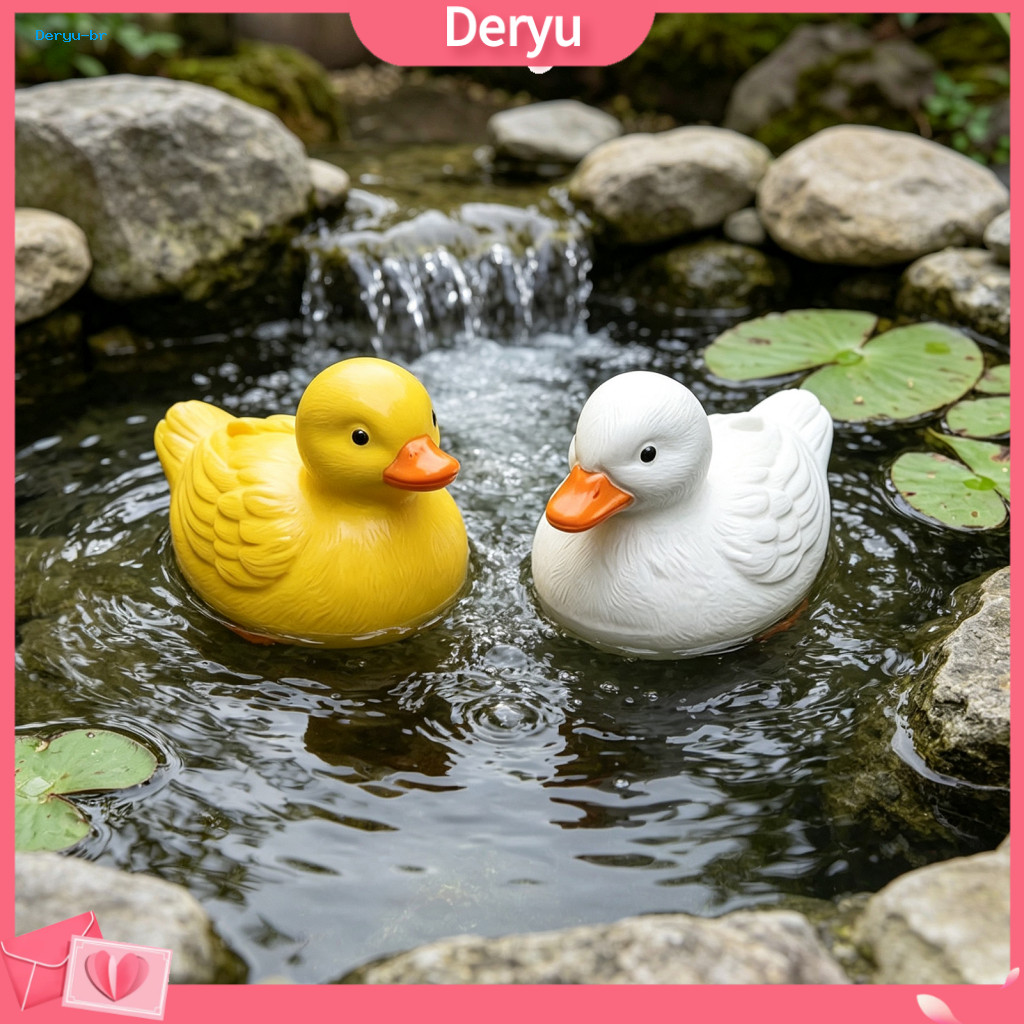 Outdoor Waterproof Duck Statue Floating Decor for Ponds Realistic Yellow Figurine – Resin Pond Ornament Garden Lawn Ya