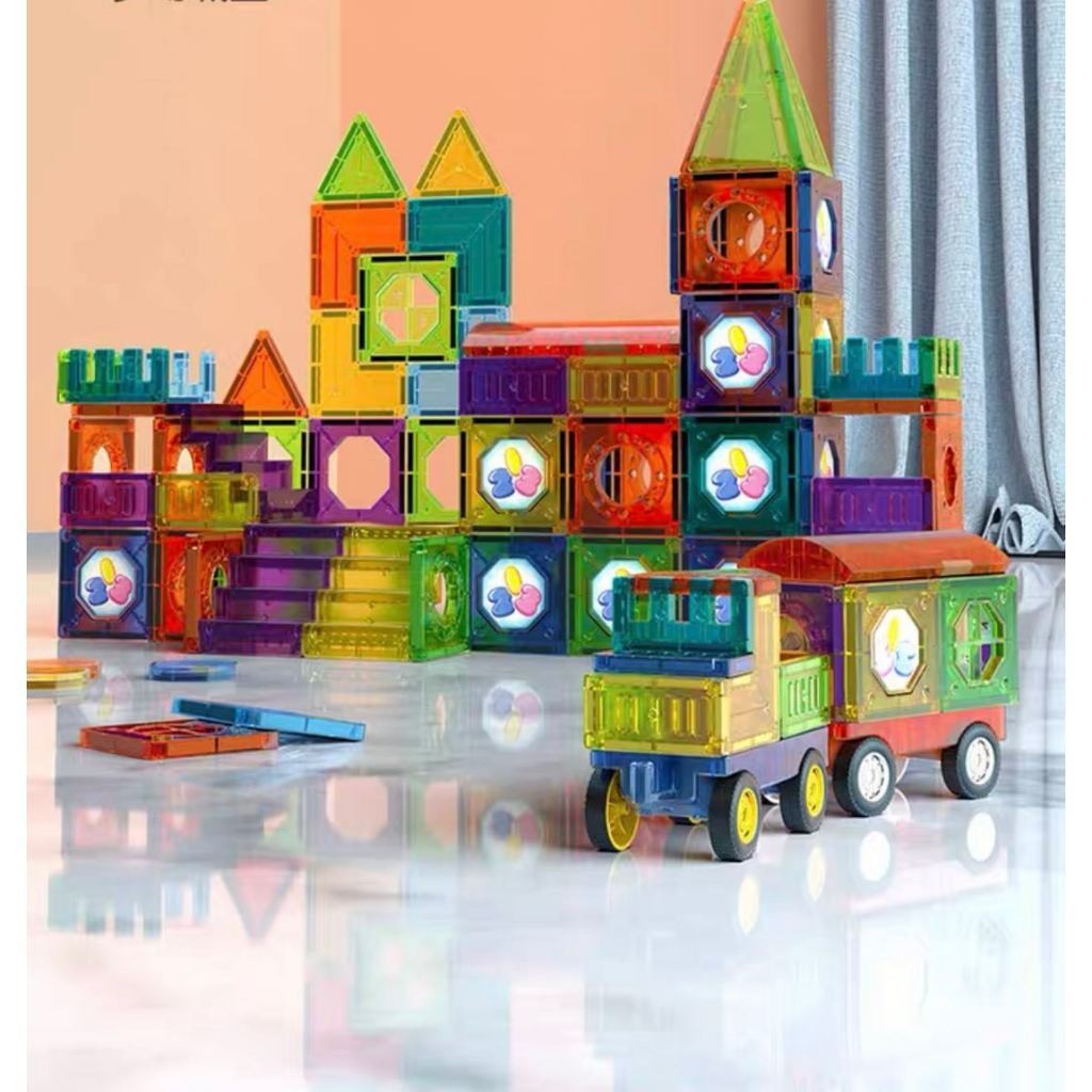 73pcs  3D Magnetic Tiles Brinquedos, Pista para Construção Educacional, Criativos Blocos Magnéticos Alta Qualidade