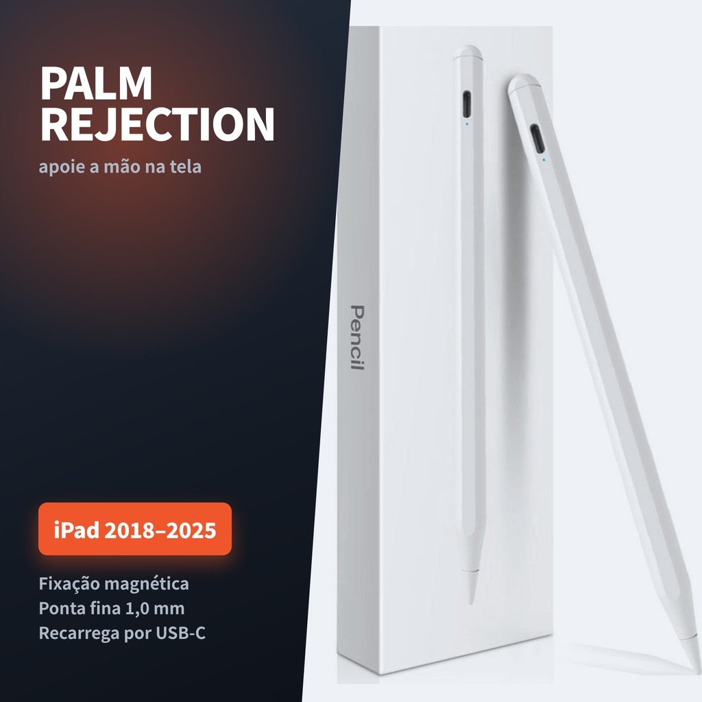 Caneta para iPad Stylus Magnética Palm Rejection 11ª 10ª 9ª Geração A16 Touch Pencil Ponta Fina 1mm