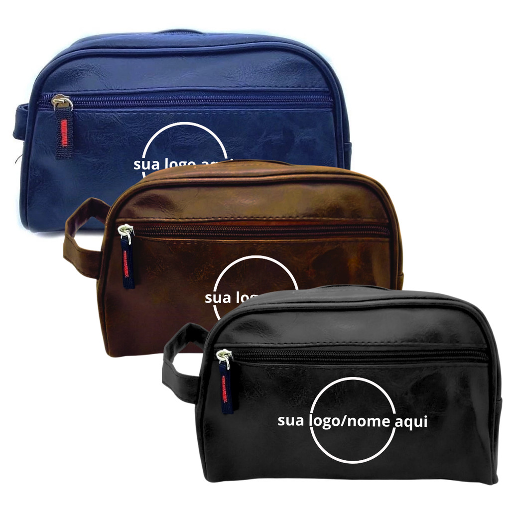 Kit 3 Necessaire Bolsa Personalizada Premium seu Logo Nome