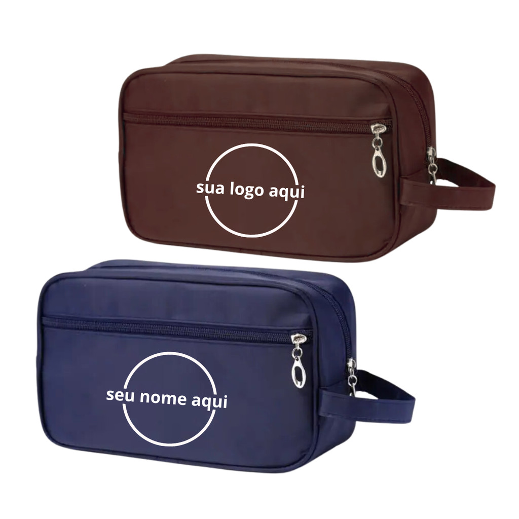 Kit 3 Necessaire Bolsa Personalizada seu Logo Nome Premium