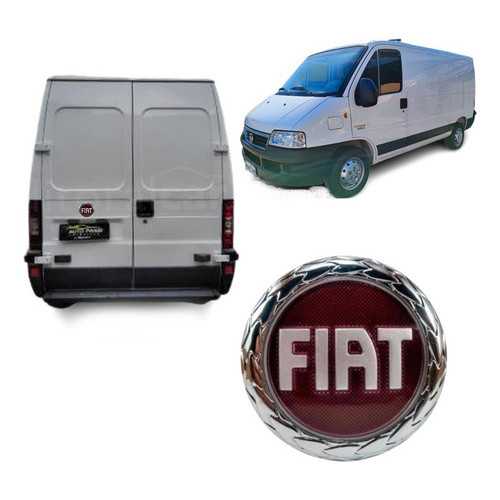Emblema Logo Porta-mala Vermelho Fiat Ducato 2005 2006 2007