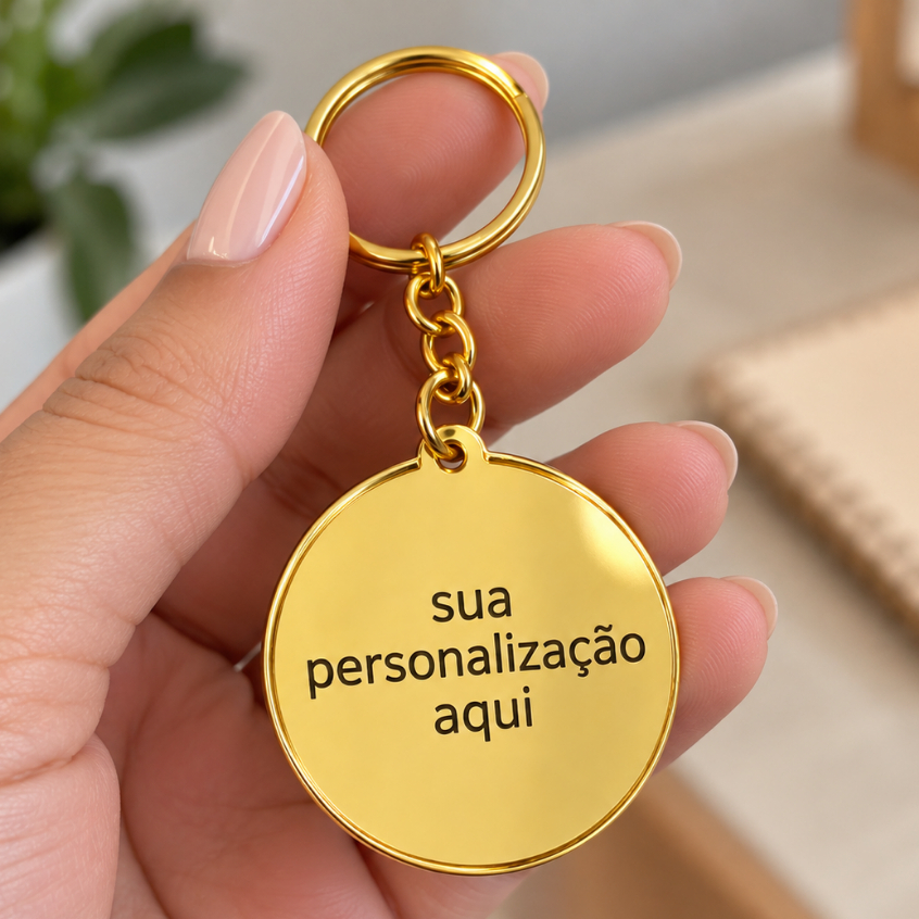 Chaveiro Personalizado em Acrílico Espelhado Nome ou Logo Para Lembrancinhas