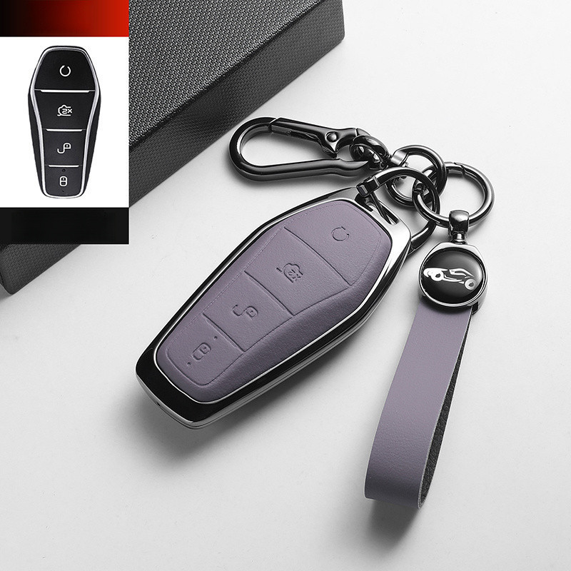 Capa de Couro e Zinco para Chave de Carro BYD Dolphin Mini/Qin PLUS Seal 06 Dolphin Seagull L Han DMI Tang Song Pro Yuan