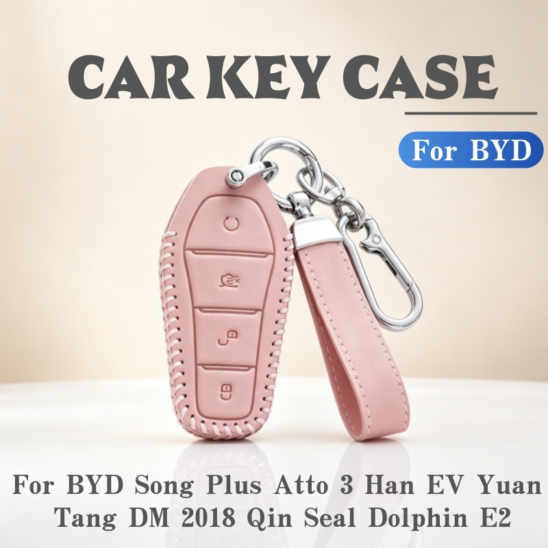 Capa De Couro Para Chave Inteligente De Carro , BYD Song Plus Atto 3 Han EV Yuan Tang DM 2018 Qin Selo Golfinho E2 , Ace